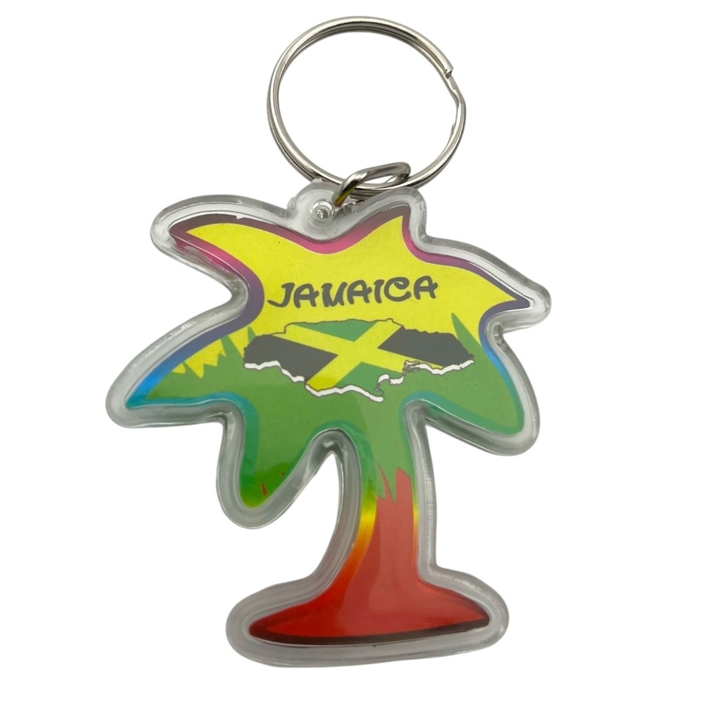 Jamaica Palm Tree Acrylic Keychain Souvenir Island Travel
